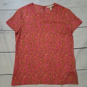 Banana Republic	Gold Pattern Career Short Sleeve Top -Size:	XS